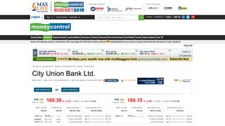 City Union Bank Ltd. Stock Price, Share Price, Live BSE/NSE, City ...