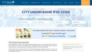 City Union Bank IFSC Code: MICR Codes & Branch Addresses in India