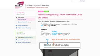 O365 - University Email Systems - Computing Services Centre, City ...