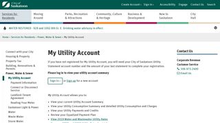 My Utility Account | Saskatoon.ca - City of Saskatoon
