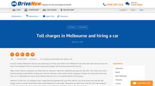 Toll charges in Melbourne and hiring a car - DriveNow Blog