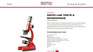 Lab Tests, Medical Sceening & Blood Tests | CityMD