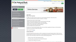 City National Bank of Florida - Online Services