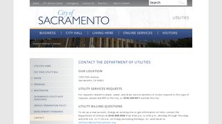 Contact the Department of Utilities - City of Sacramento