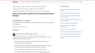 How to add or update your Citysearch business listing - Quora