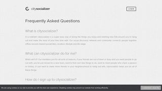 citysocializer frequently asked questions