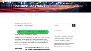 Citysprint Ifleet Login – Courier Locations UK