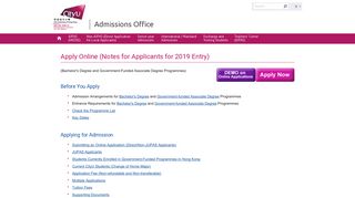 Apply Online (Notes for Applicants) | Undergraduate Admissions ...
