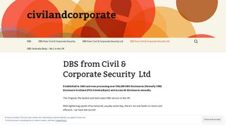 DBS from Civil & Corporate Security Ltd | civilandcorporate