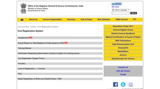 Civil Registration System - Census of India Website : Office of the ...