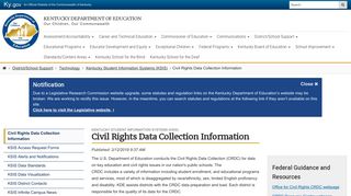Civil Rights Data Collection Information - Kentucky Department of ...