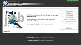 LA State Civil Service Job Search - Government Jobs