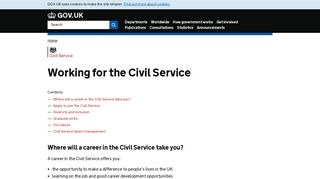 Working for the Civil Service - Civil Service - GOV.UK