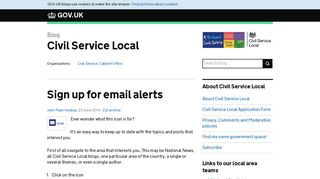 Sign up for email alerts - Civil Service Local - GOV.UK blogs
