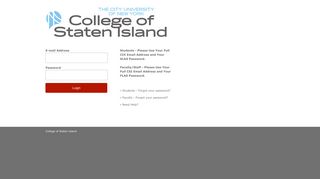 College of Staten Island Login Service - CSI
