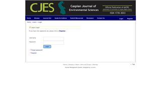 Caspian Journal of Environmental Sciences (CJES) - Login