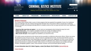 Online Classes - Criminal Justice Institute | University of Arkansas ...