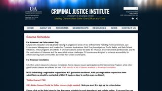 Course Schedule - Criminal Justice Institute | University of Arkansas ...