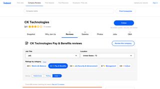 Working at CK Technologies: Employee Reviews about Pay & Benefits ...