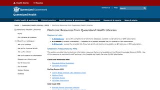 Electronic Resources from Queensland Health Libraries | Queensland ...