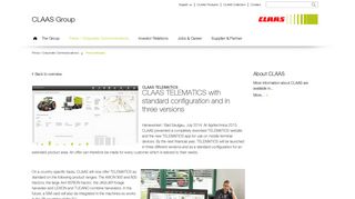 CLAAS TELEMATICS with standard configuration and in three ...