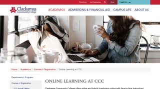 Clackamas Community College | Online Learning at CCC