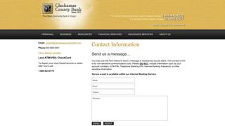 Contact Us - Clackamas County Bank