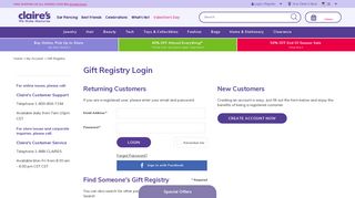 Gift Registry - Claire's
