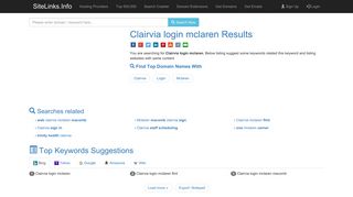 Clairvia login mclaren Results For Websites Listing - SiteLinks.Info
