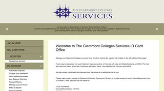 Welcome to The Claremont Colleges Services ID ... - Claremont Cash