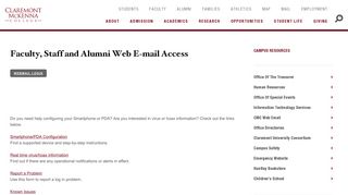 Faculty, Staff and Alumni Web E-mail Access | Claremont McKenna ...
