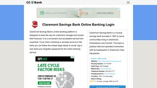 Claremont Savings Bank Online Banking Login - CC Bank