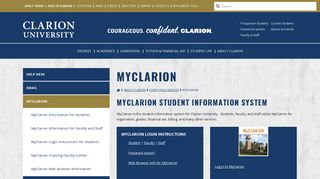MyClarion - Clarion University