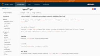 Clarity Design System - Documentation - Login Page - VMware GitHub