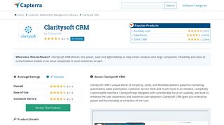 Claritysoft CRM Reviews and Pricing - 2019 - Capterra