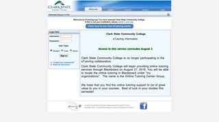 Clark State Community College - Welcome to eTutoring.org