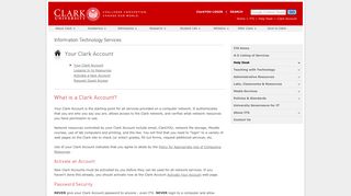 Your Clark Account | Help Desk | Information ... - Clark University