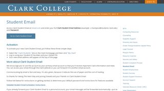 Student Email - Clark College