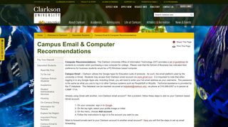 Clarkson University: Campus Email & Computer Recommendations