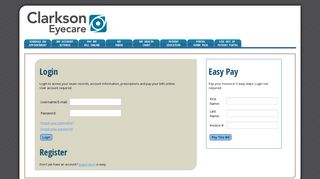Clarkson Eyecare - Log In or Choose an Invoice