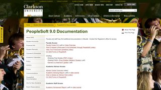 Clarkson University: PeopleSoft 9.0 Documentation