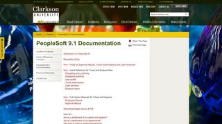 Clarkson University: PeopleSoft 9.1 Documentation