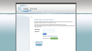User Name - Clarksville Gas & Water - WebConnect
