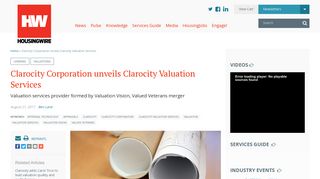 Clarocity Corporation unveils Clarocity Valuation Services | 2017-08 ...