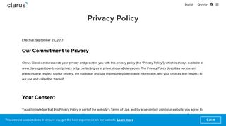 Privacy Policy | Clarus