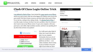 Clash Of Clans Login Online Trick | Appamatix