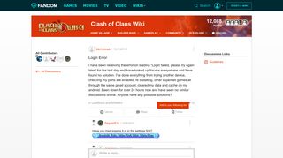 Login Error | Discussions | Clash of Clans Wiki | FANDOM powered ...