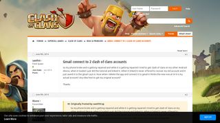 Gmail connect to 2 clash of clans accounts - Supercell Community ...