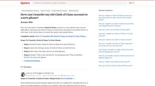 How to transfer my old Clash of Clans account to a new phone - Quora
