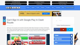 How to fix Can't Sign In with Google Play In Clash Royale